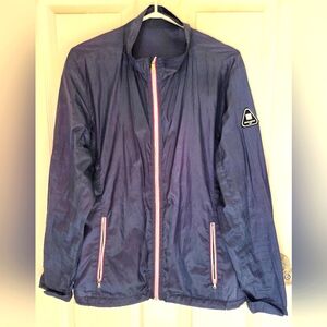 Golf Windbreaker Jacket with Red Accents